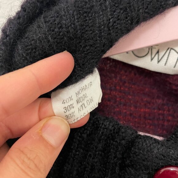 Agatha Brown Vintage Red Plaid Mohair Wool Sweater No Size - Picture 3 of 4